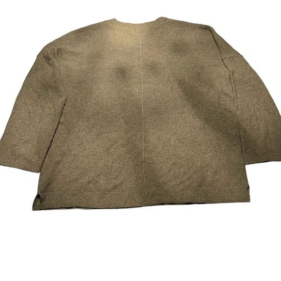 MADEWELL Ex-Boyfriend 3/4 Sleeve Thermal Waffle Knit Top in Army Green Size XS - Picture 4 of 7